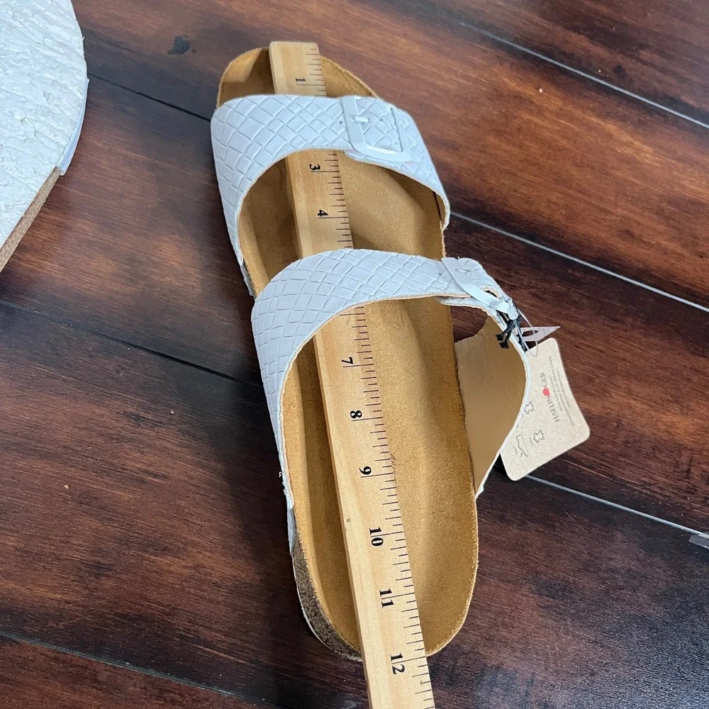 New Haflinger Men Bio Andrea Sandals White Intreccio Leather size EU 47‎ Comfort